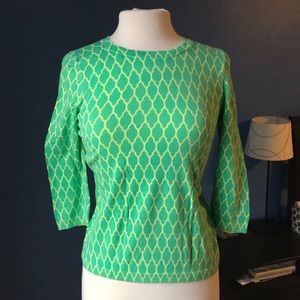 Ann Taylor green and yellow sweater